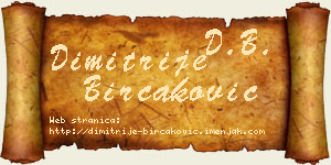 Dimitrije Birčaković vizit kartica